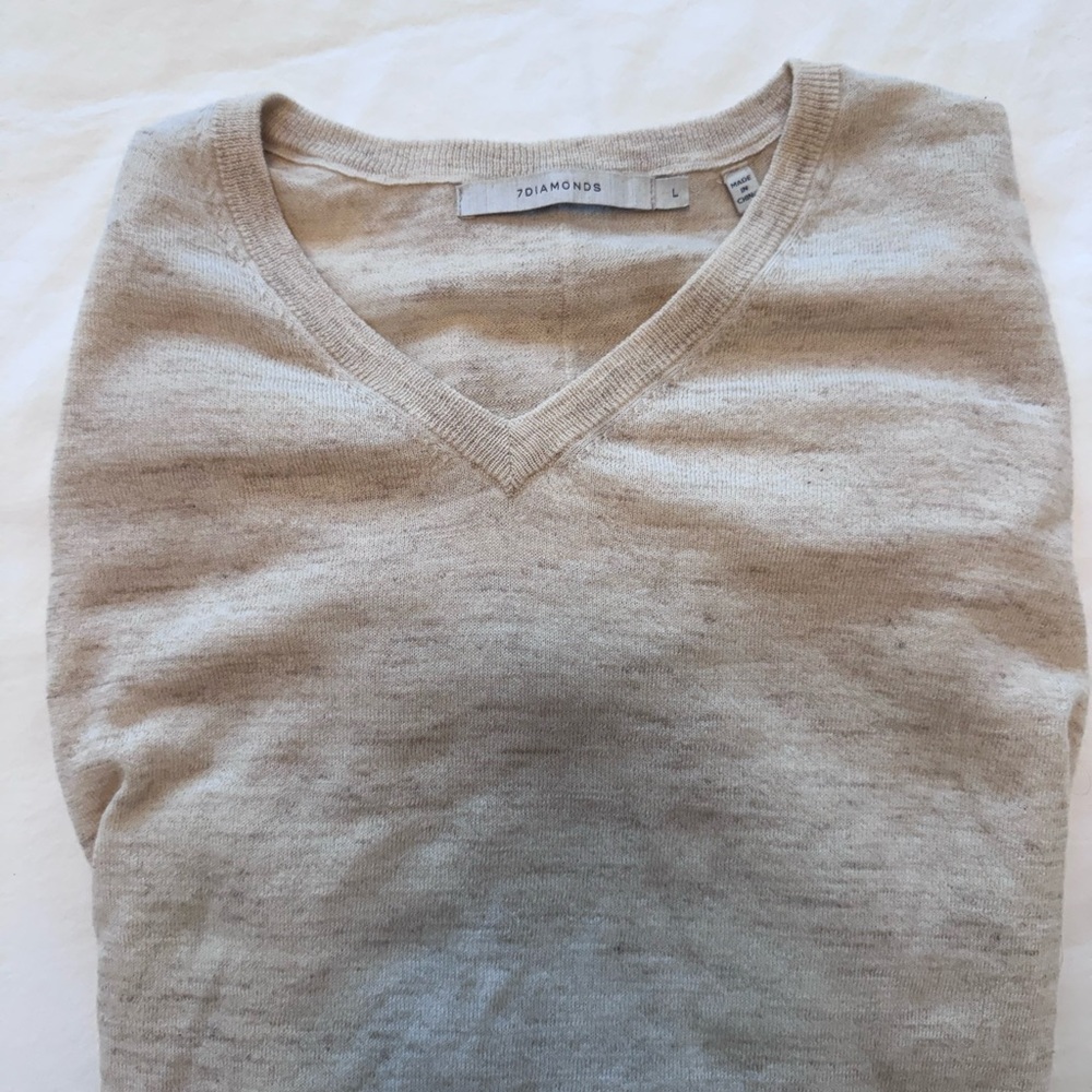 7 Diamonds Light Beige Sweater V-Neck